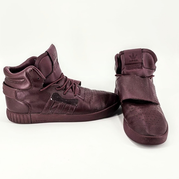 Adidas Classic Tubular Maroon High-Top Sneakers - Picture 5 of 5